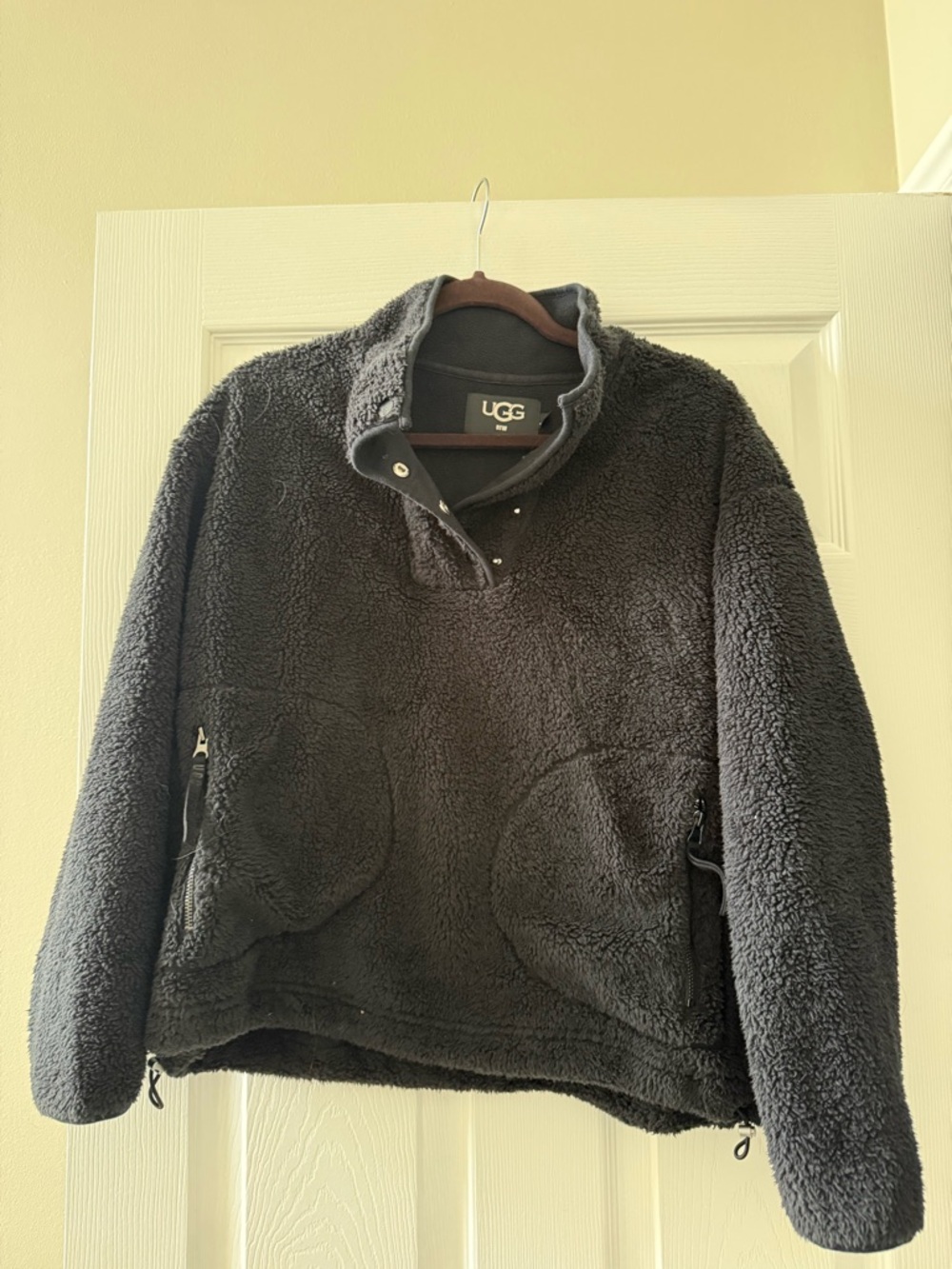 UGG Charcoal Gray Sherpa Snap Pullover